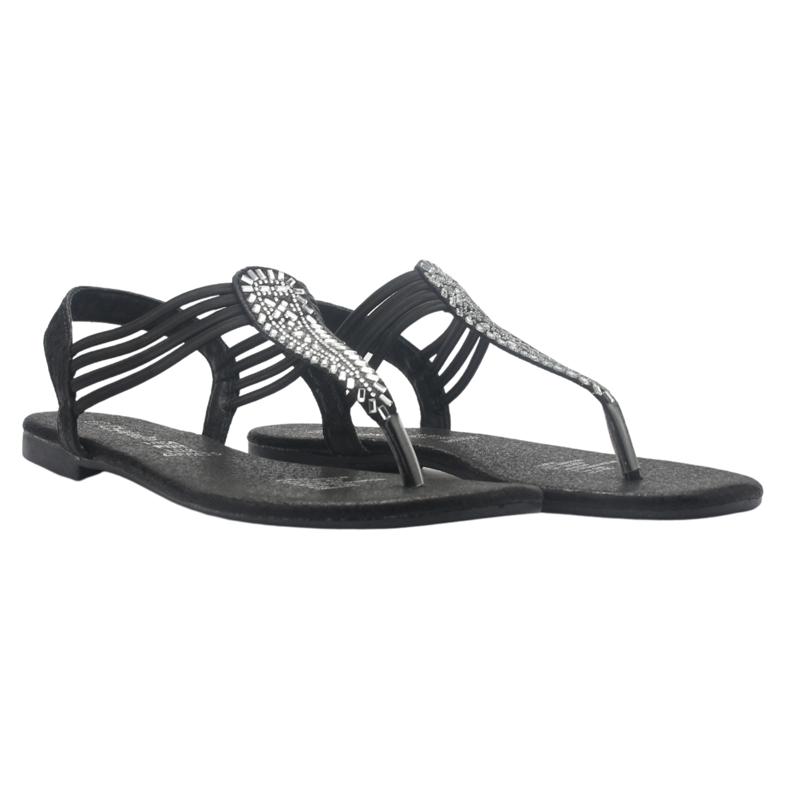 Sandalia Chalada Mujer Alki-5 Negro Plana
