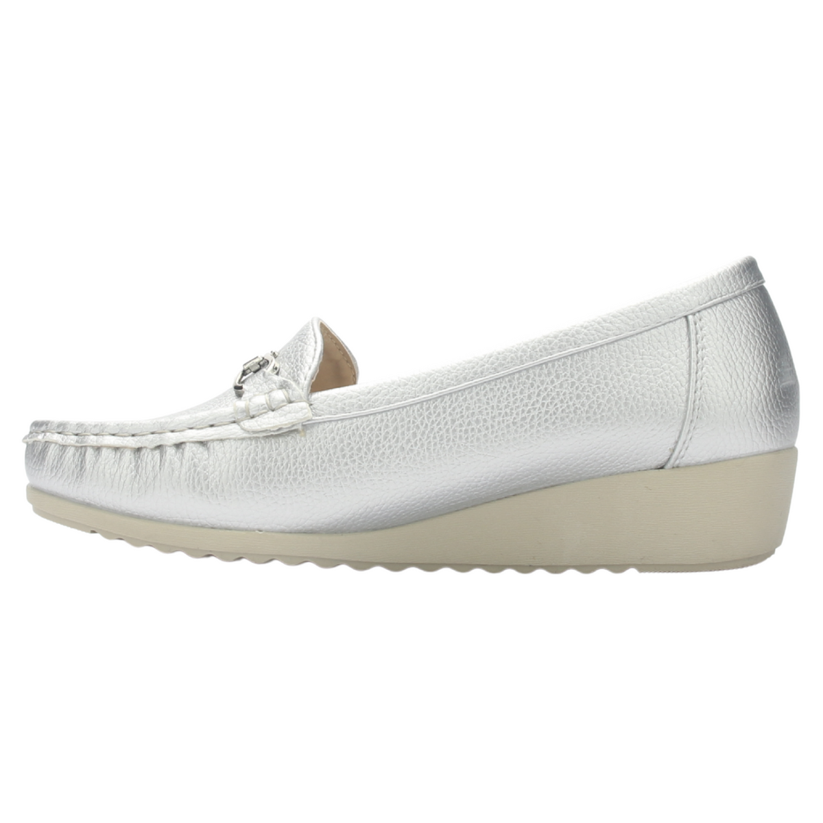 Mocasin Chalada Mujer Malu-2 Plateado Casual