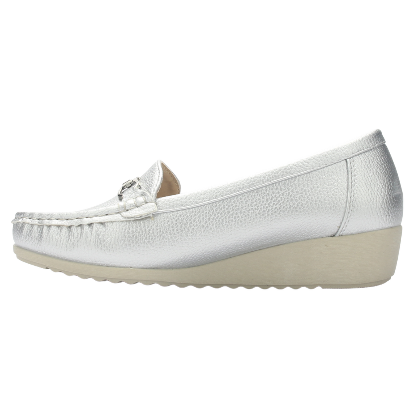 Mocasin Chalada Mujer Malu-2 Plateado Casual