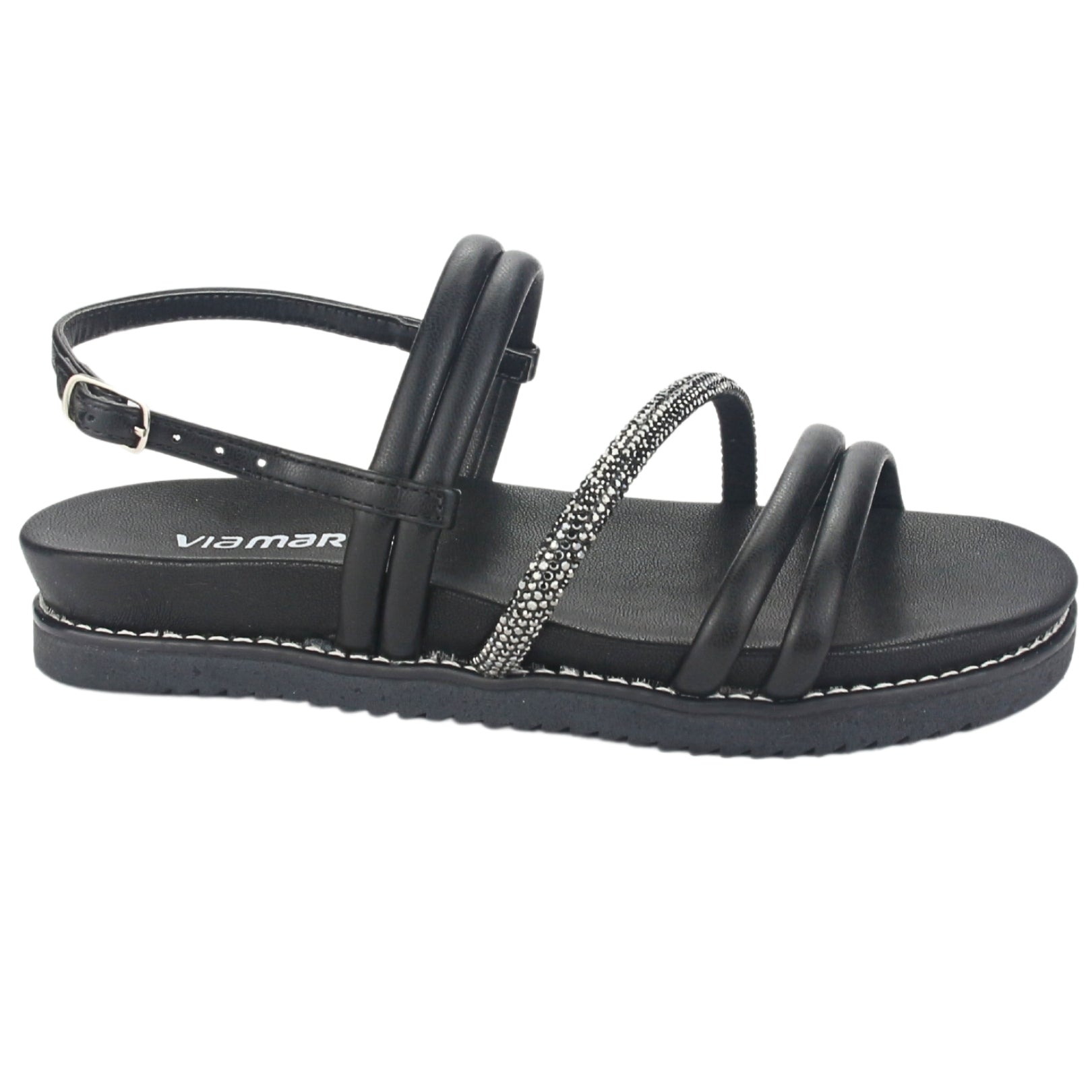Sandalia Via Marte Mujer 23-10702 N Preto Casual