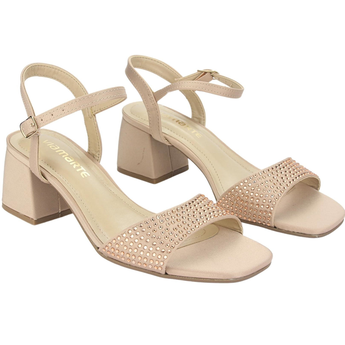 Sandalia Via Marte Mujer 23-9708 Creme Casual