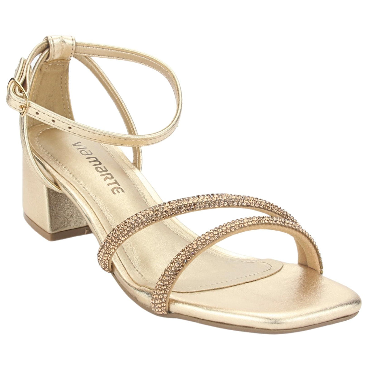 Sandalia Via Marte Mujer 23-9804 Gold Casual