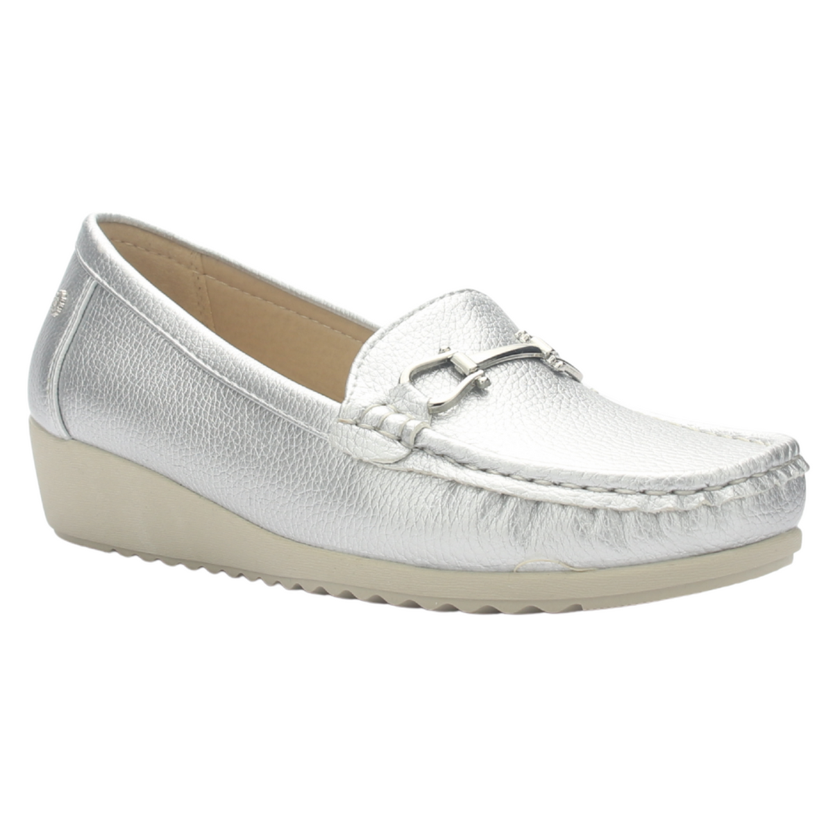 Mocasin Chalada Mujer Malu-2 Plateado Casual