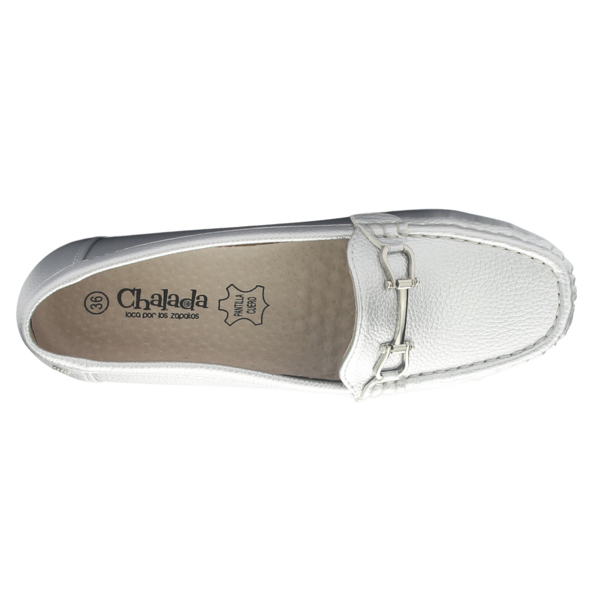Mocasin Chalada Mujer Malu-2 Plateado Casual