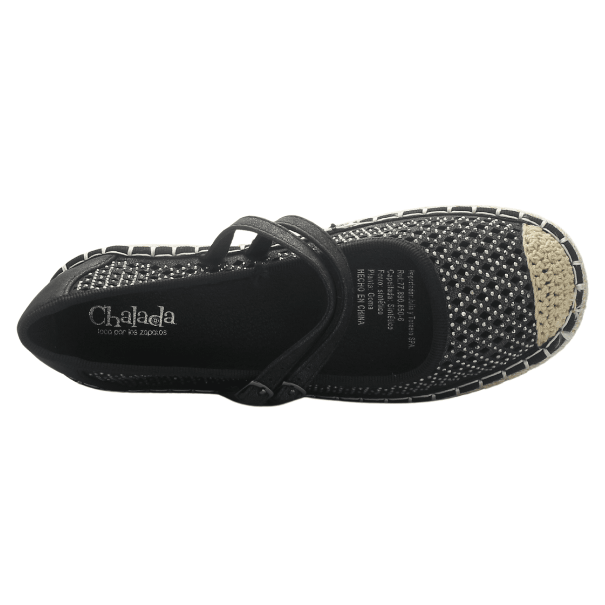 Alpargata Negro Mujer Casual Chalada Tap-50 Zapatos Planos Comfort Chalada 