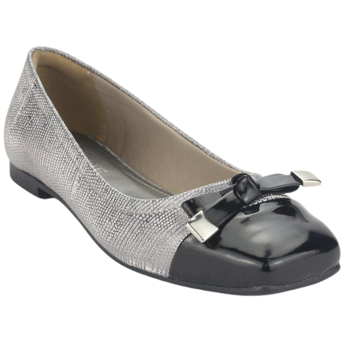 Ballerina Via Marte Mujer 23-13207 Preto/Pewter Casual Ballerinas Via Marte 