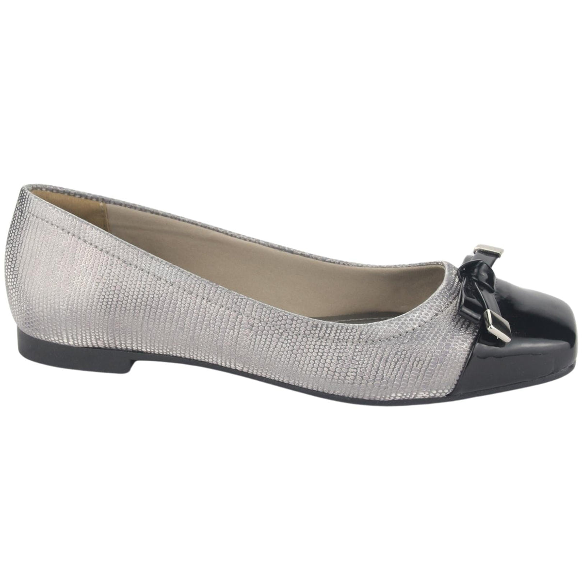 Ballerina Via Marte Mujer 23-13207 Preto/Pewter Casual Ballerinas Via Marte 
