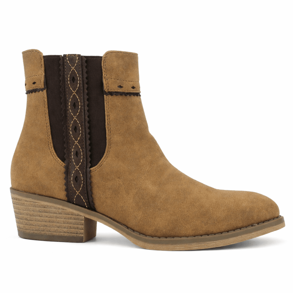 Bota Beige Mujer Casual Chalada Camp Botines Taco Chalada 