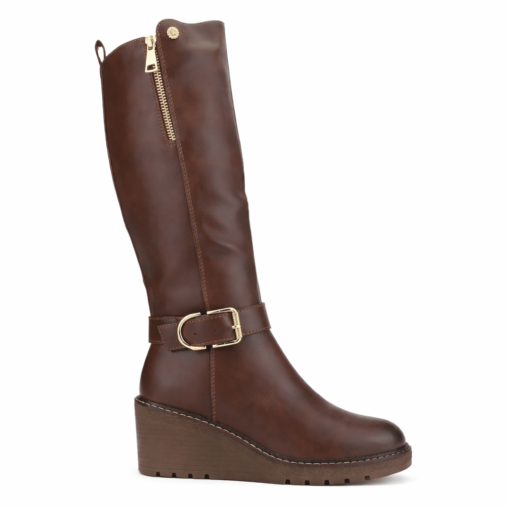 Bota Café Mujer Casual Chalada Weding Botas Taco Chalada 