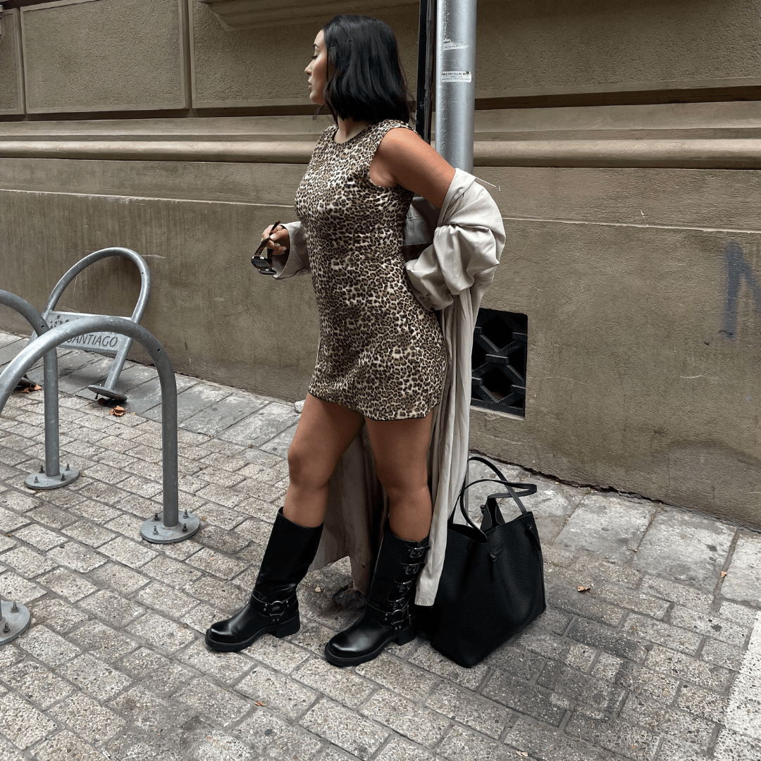 Bota Chalada Mujer Biker-2 Negro Casual Botas Taco Chalada 