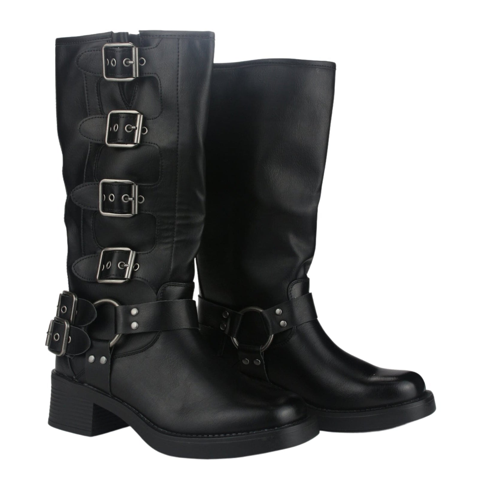 Bota Chalada Mujer Biker-2 Negro Casual Botas Taco Chalada 