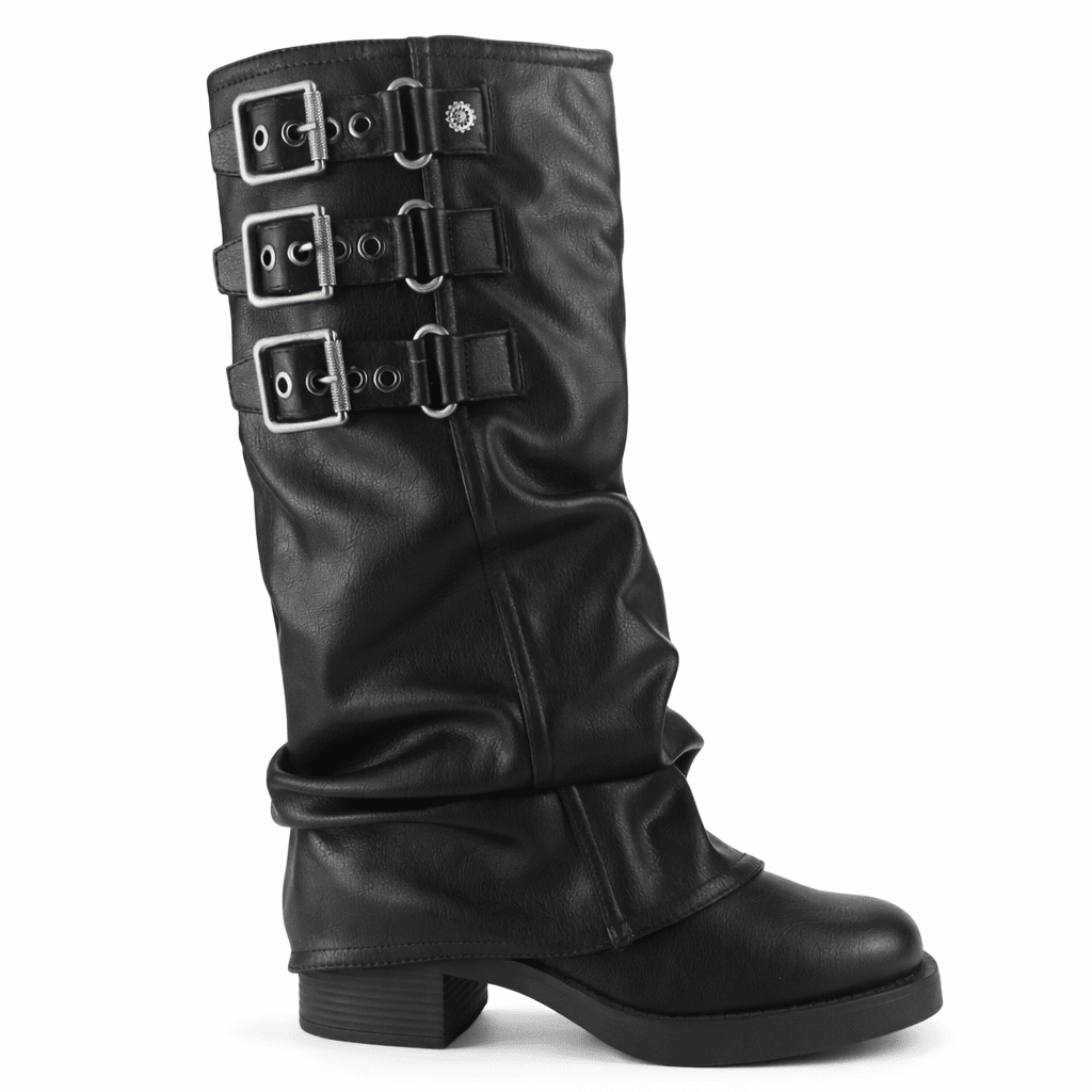 Bota Chalada Mujer Biker-7 Negro Casual Botas Taco Chalada 