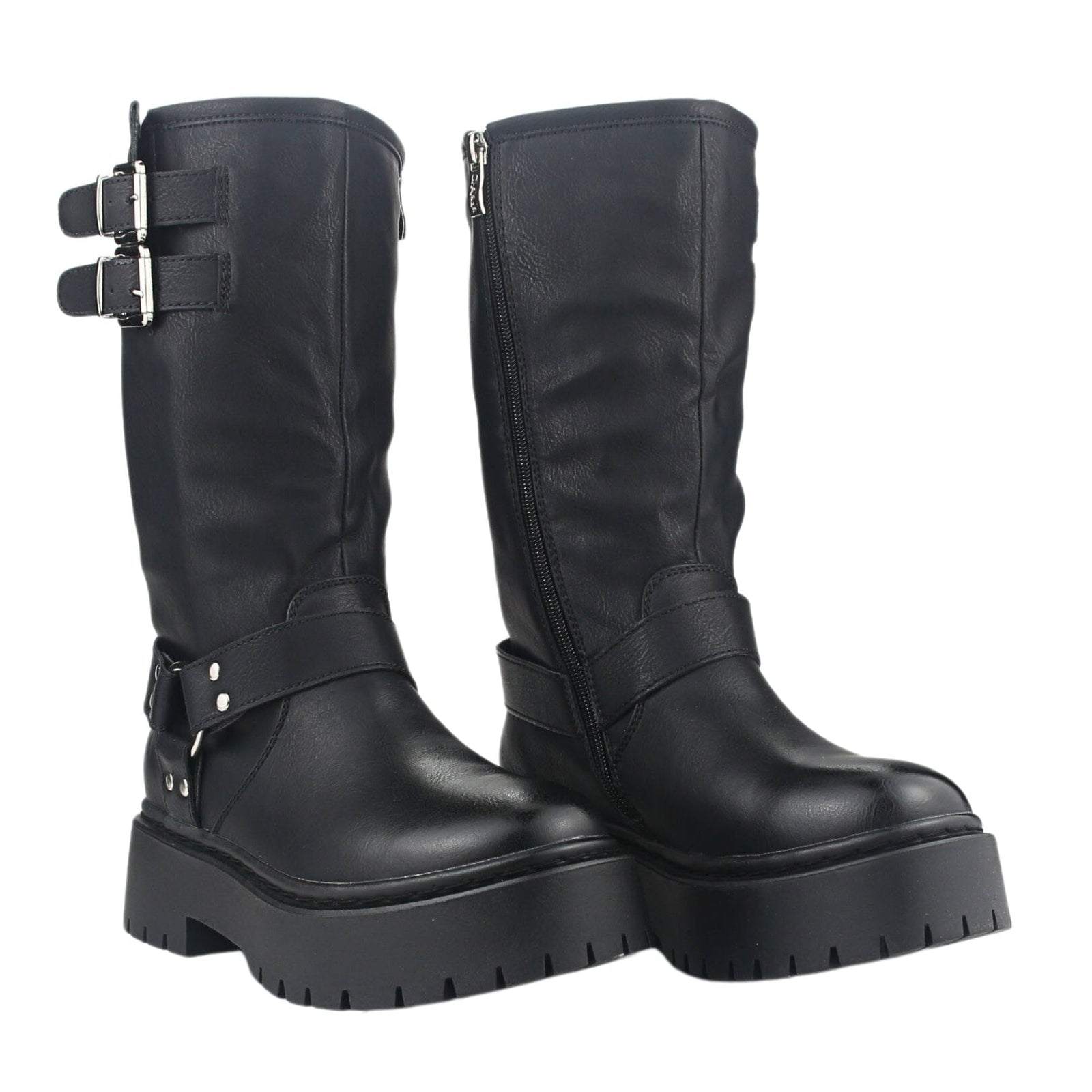 Bota Chalada Mujer Rust-23 Negro Plataforma Botas Taco Chalada 