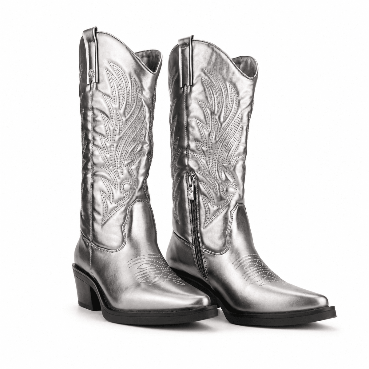 Bota Chalada Mujer West-22 Plateado Casual Botas Taco Chalada 