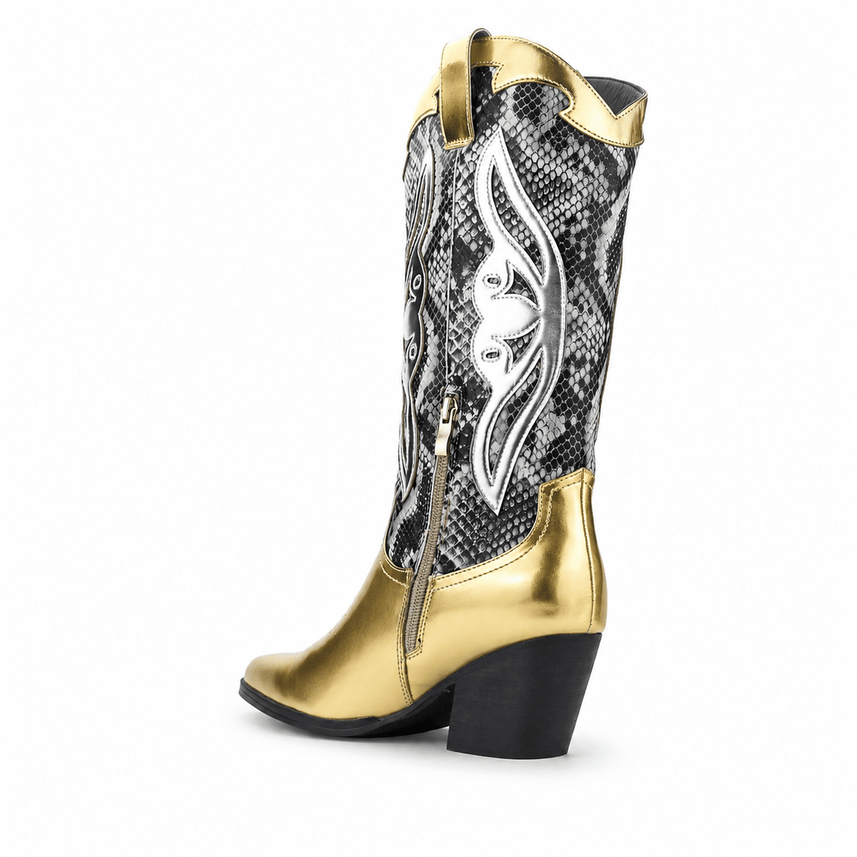 Bota Chalada Mujer Westnew-1 Dorado Casual Botas Taco Chalada 