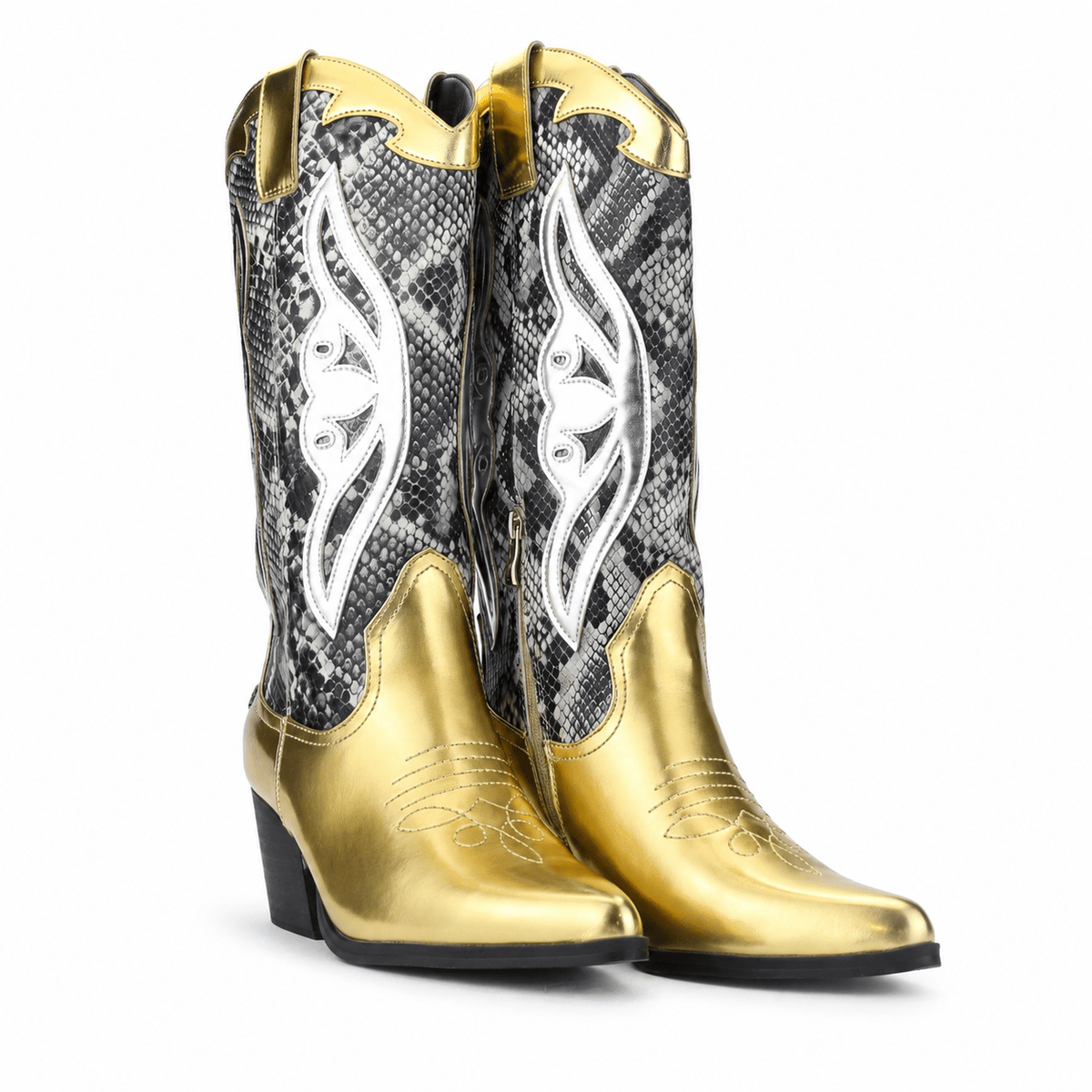 Bota Chalada Mujer Westnew-1 Dorado Casual Botas Taco Chalada 