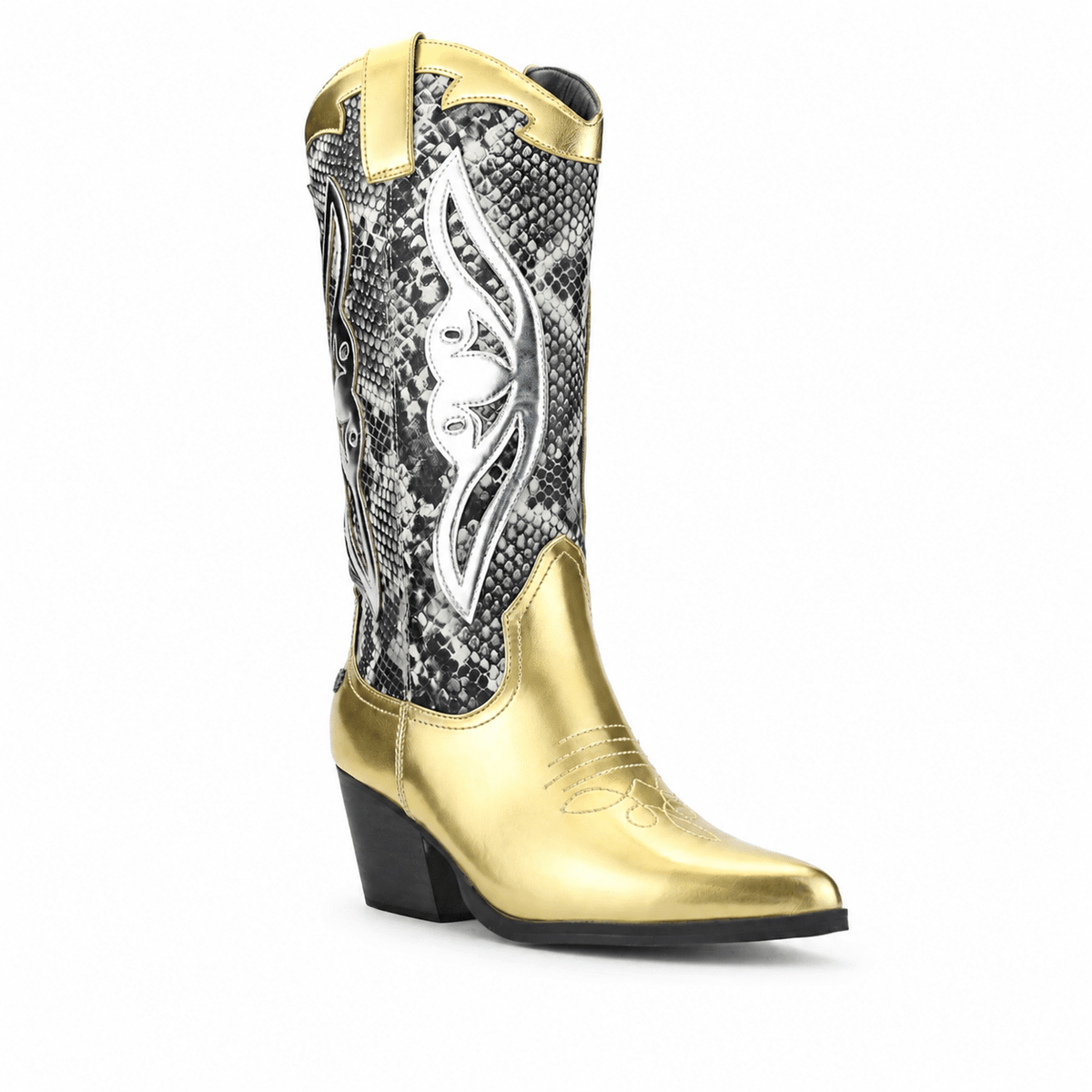 Bota Chalada Mujer Westnew-1 Dorado Casual Botas Taco Chalada 