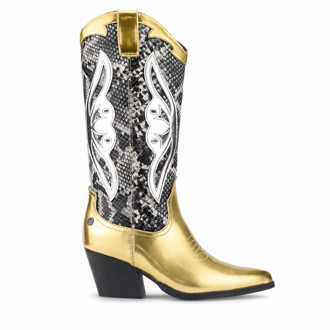 Bota Chalada Mujer Westnew-1 Dorado Casual Botas Taco Chalada 
