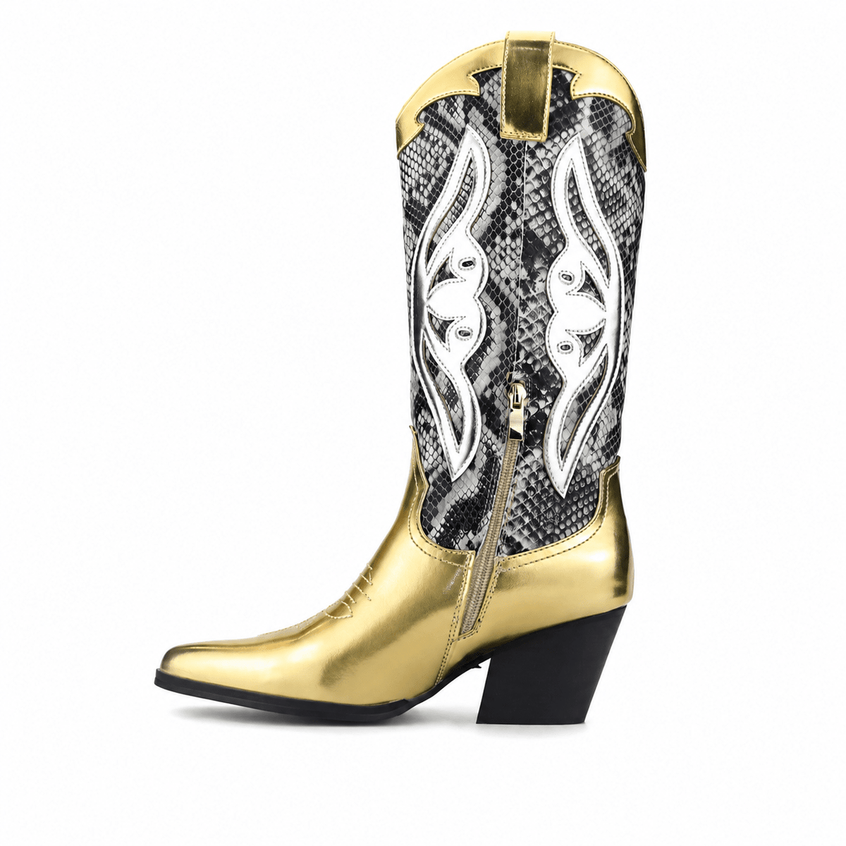 Bota Chalada Mujer Westnew-1 Dorado Casual Botas Taco Chalada 