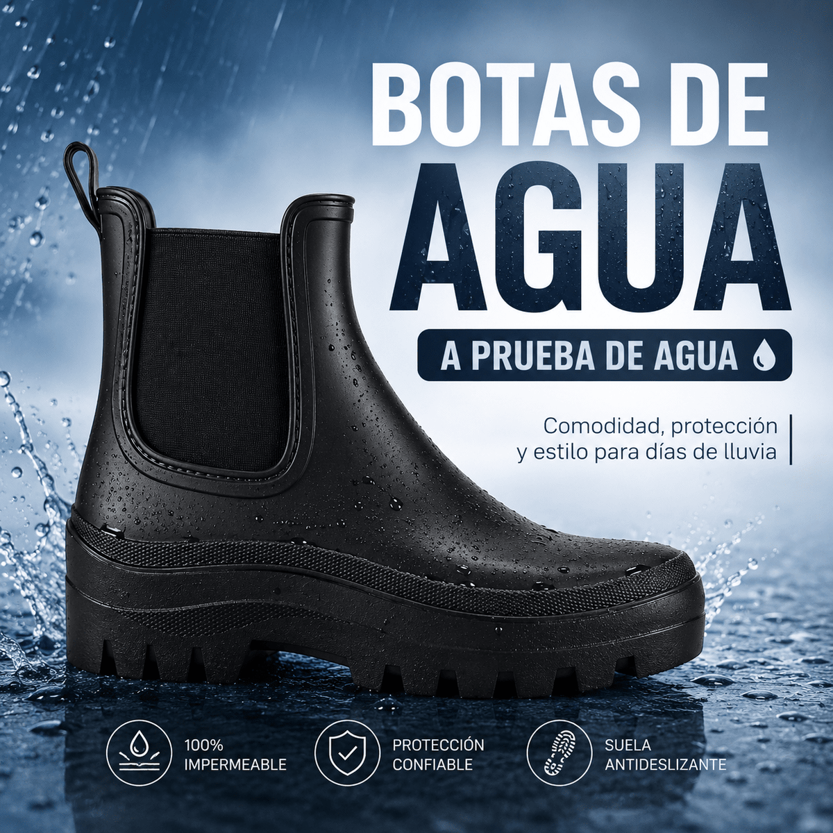 Bota de Agua Negro Mujer Casual Chalada Baker Chalada 