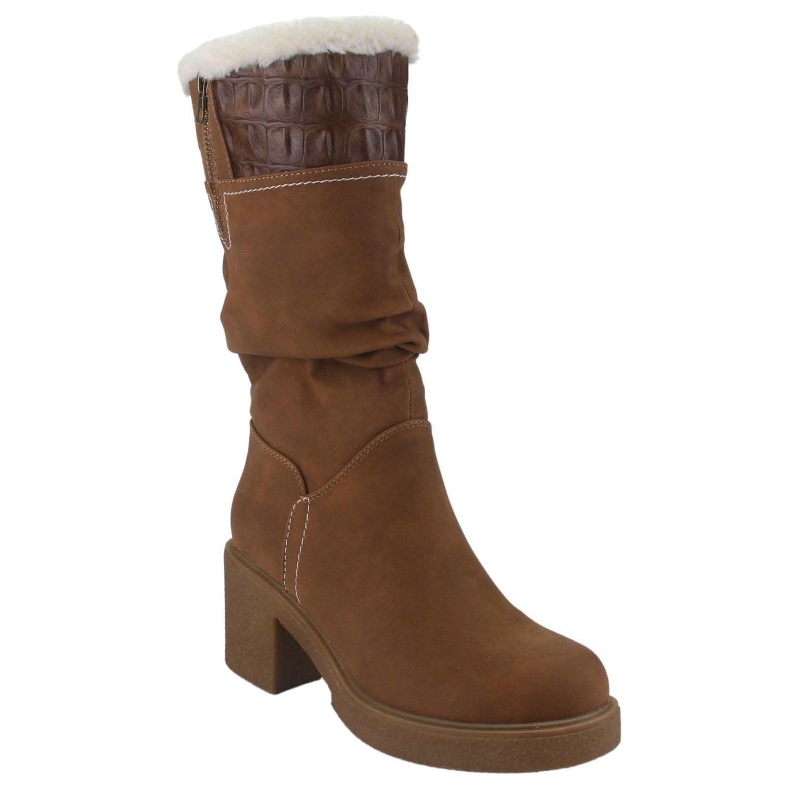 Bota Dorette Mujer Utility-1 Camel Casual Botas Taco Dorette 