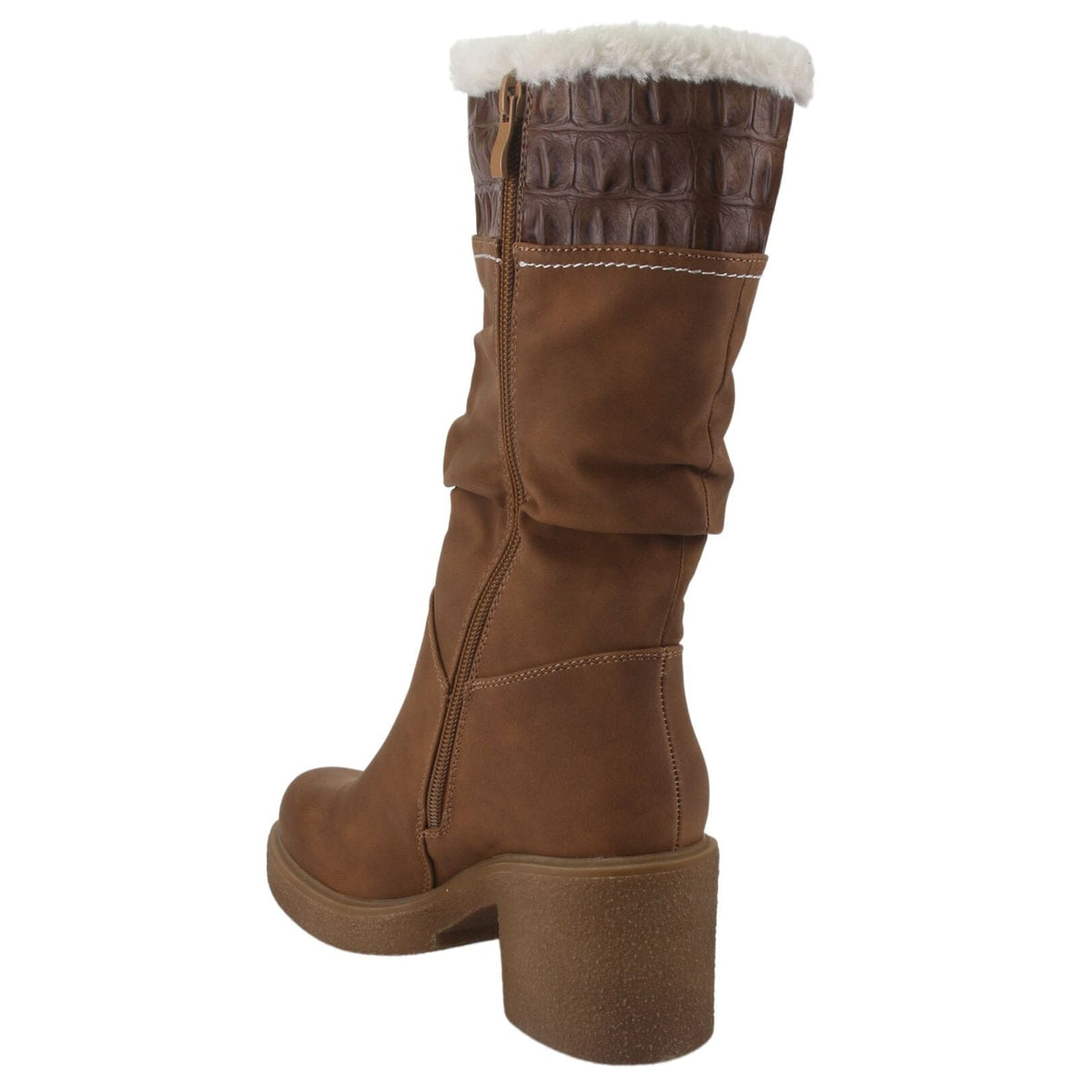 Bota Dorette Mujer Utility-1 Camel Casual Botas Taco Dorette 