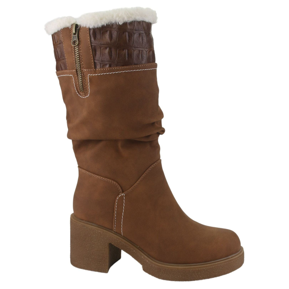 Bota Dorette Mujer Utility-1 Camel Casual Botas Taco Dorette 