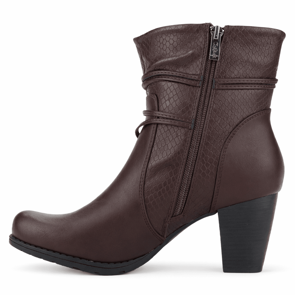 Botin Burdeo Mujer Casual Chalada Ceta Botines Taco Chalada 