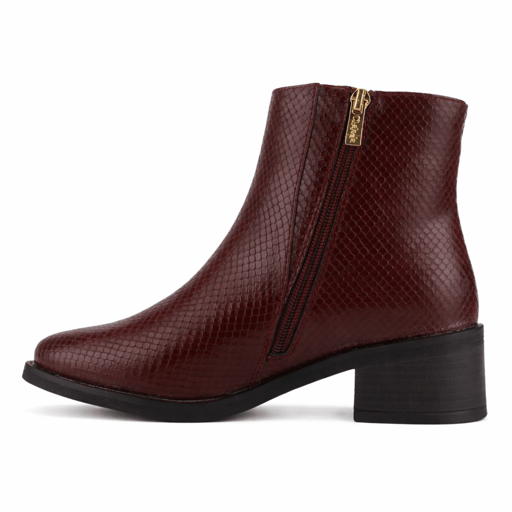 Botin Burdeo Mujer Casual Chalada Trafa Botines Taco Chalada 