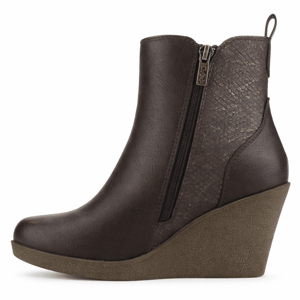 Botin Café Mujer Casual Chalada Wedge Botines Taco Chalada 