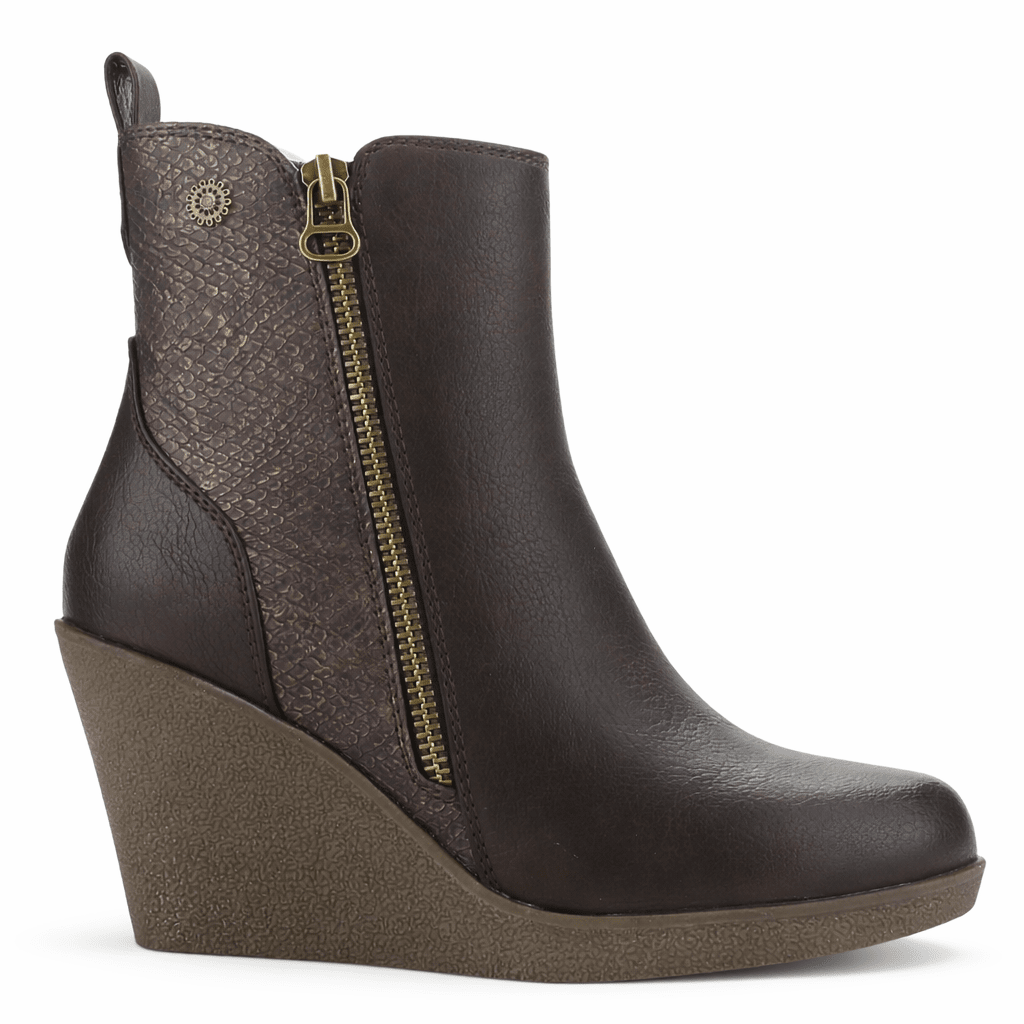 Botin Café Mujer Casual Chalada Wedge Botines Taco Chalada 