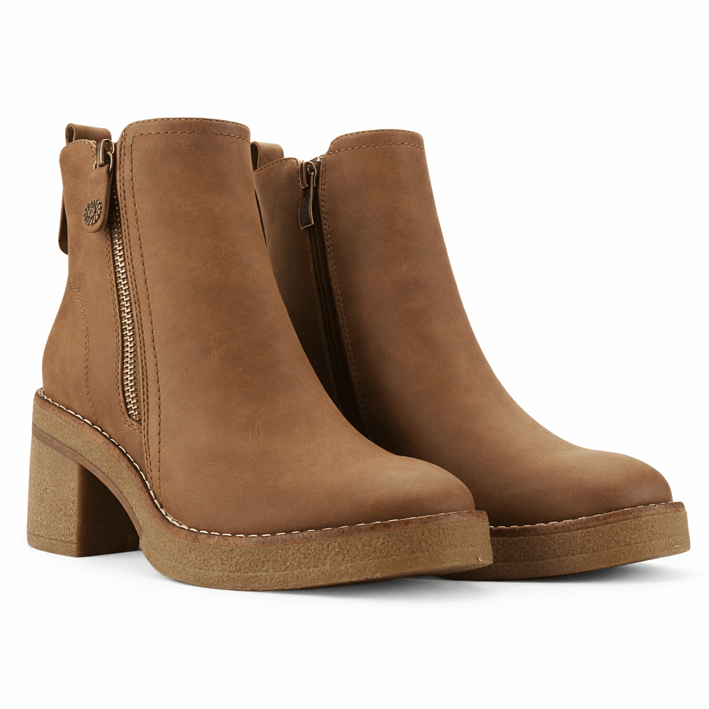 Botin Camel Mujer Casual Chalada Bricca Botines Taco Chalada 