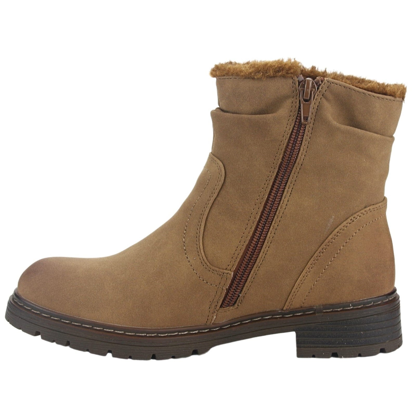 Botin Chalada Mujer Andy-2 Camel Casual Botines Planos Chalada 