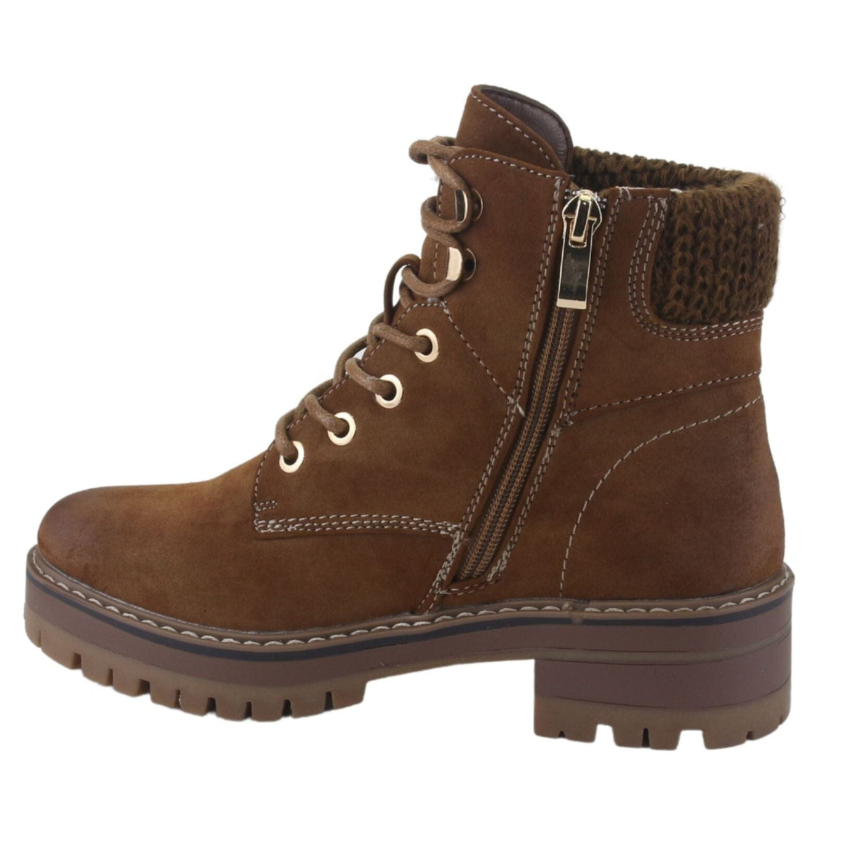 Botin Chalada Mujer Armynew-60 Tostado Casual Botines Taco Chalada 