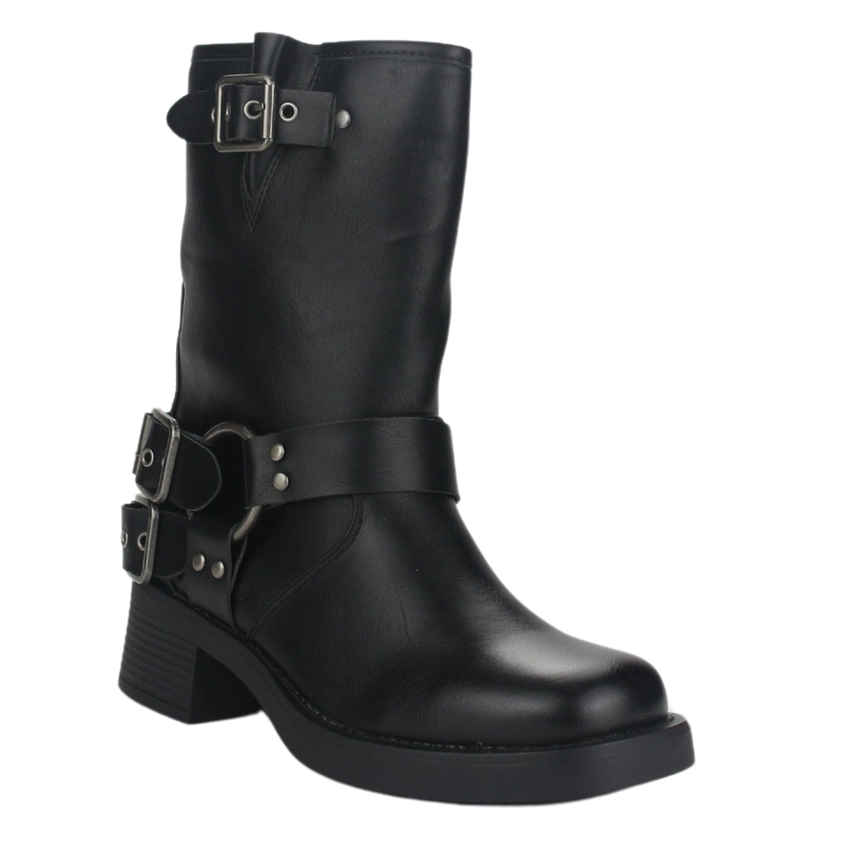Botin Chalada Mujer Biker-1 Negro Casual Botines Taco Chalada 