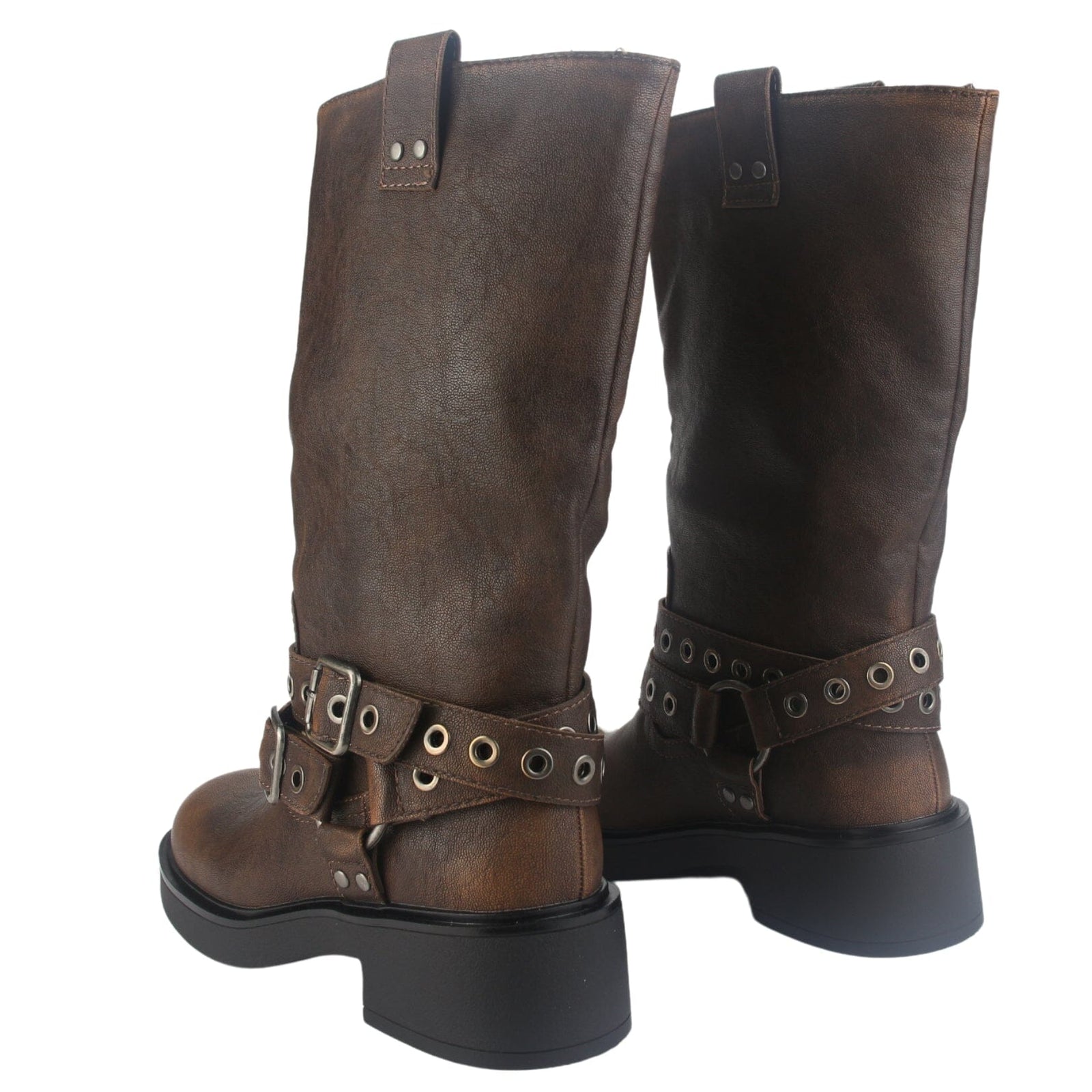 Botin Chalada Mujer Biker-6 Camel Casual Botines Taco Chalada 