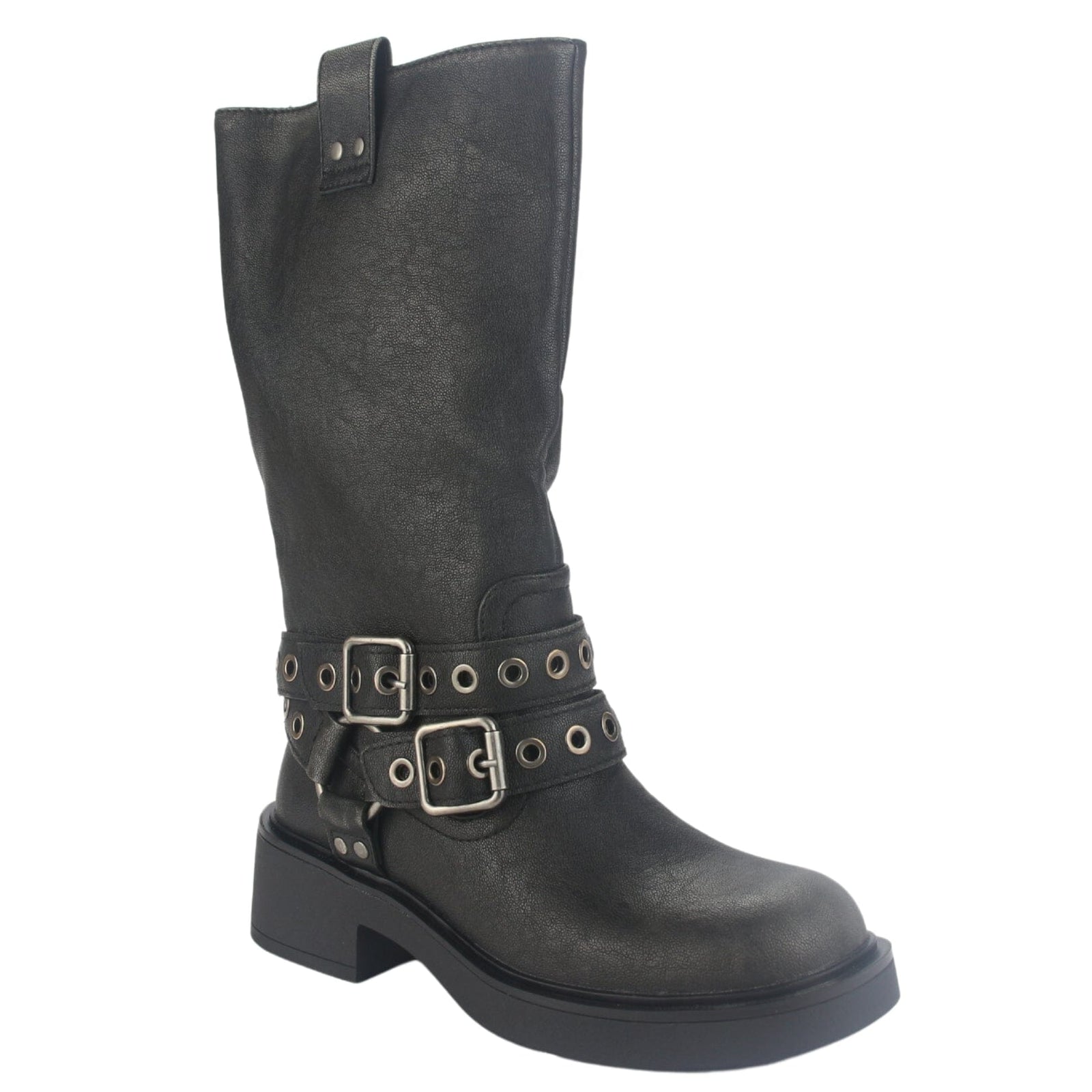 Botin Chalada Mujer Biker-6 Negro Casual Botines Taco Chalada 