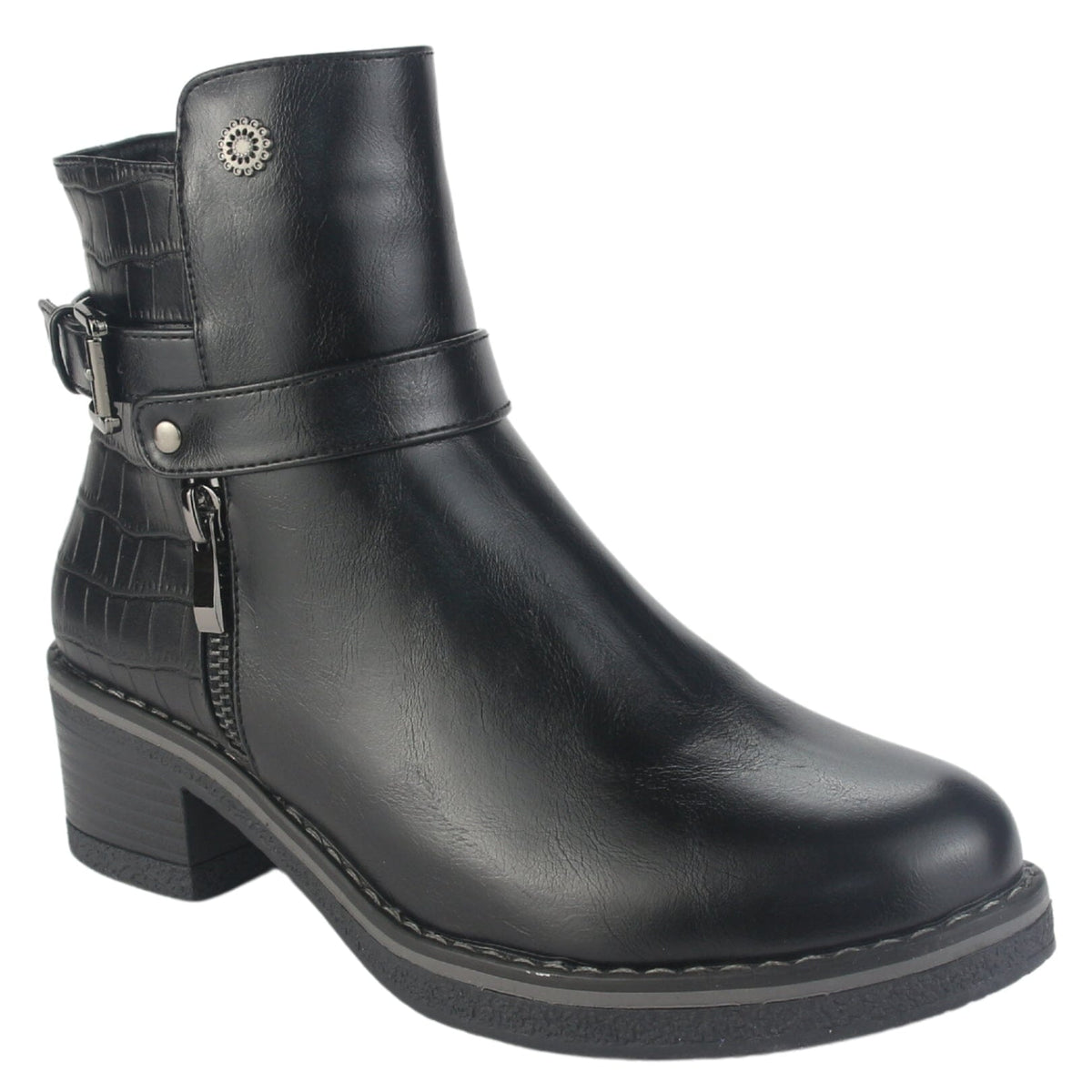 Botin Chalada Mujer Brike-1 Negro Casual Botines Taco Chalada 