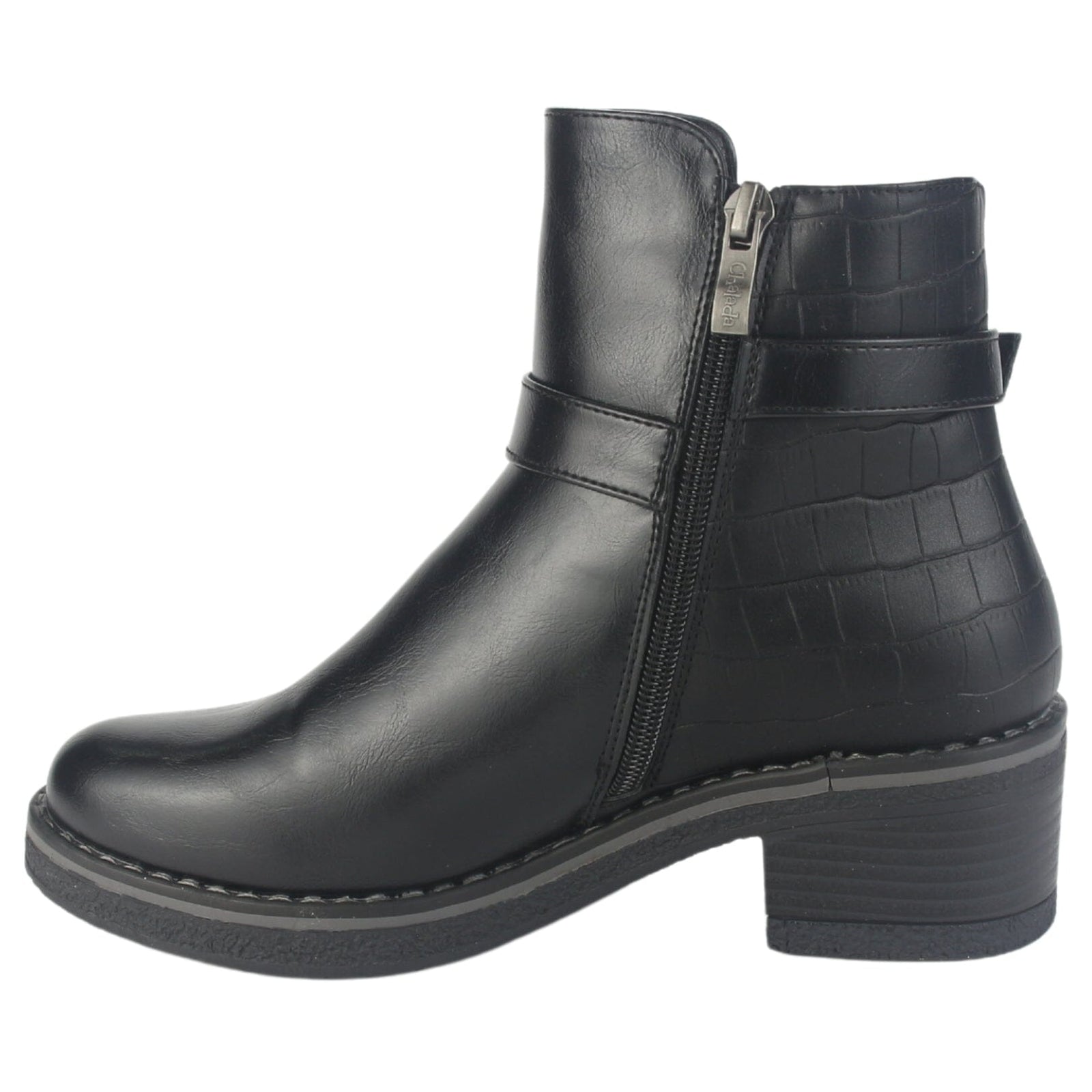 Botin Chalada Mujer Brike-1 Negro Casual Botines Taco Chalada 