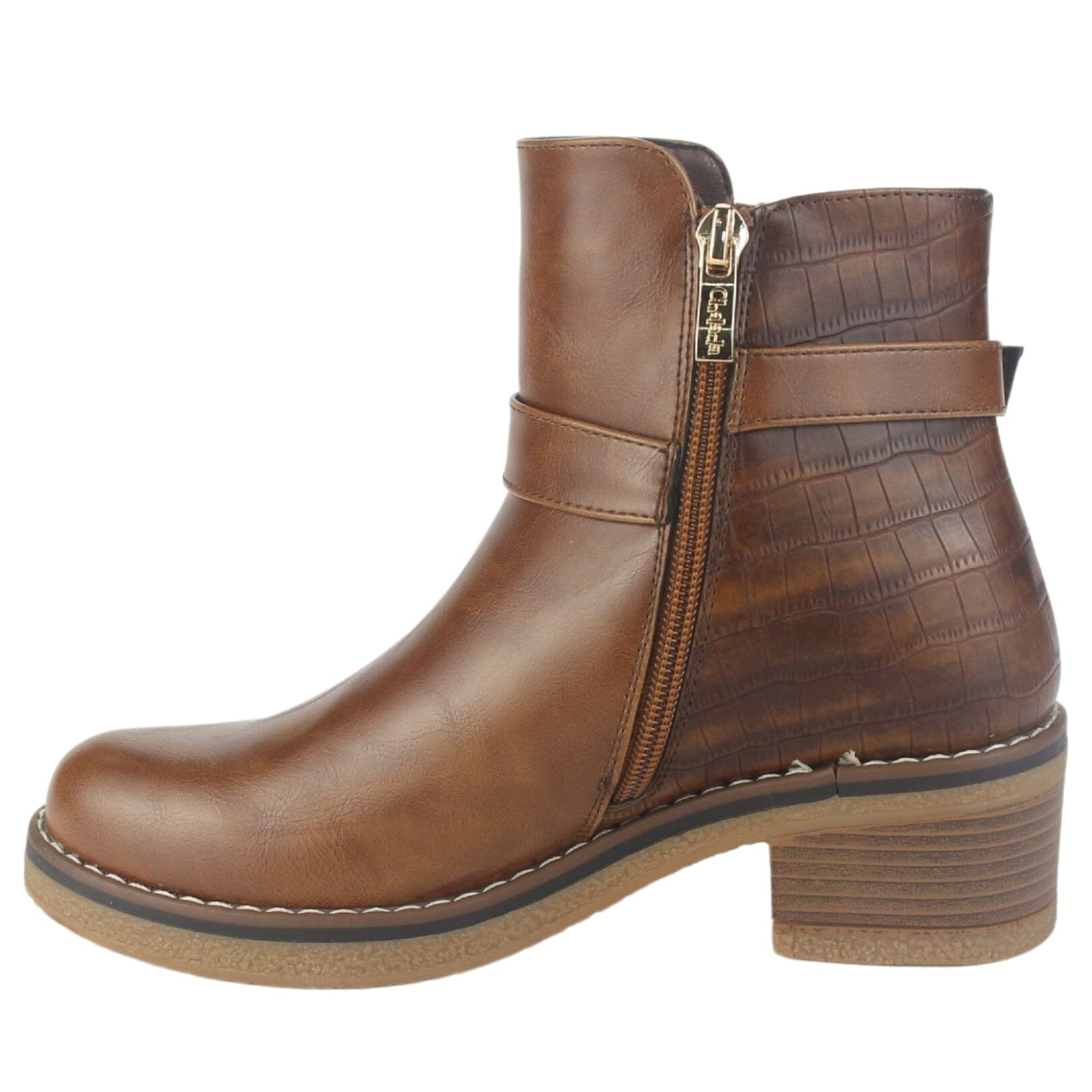 Botin Chalada Mujer Brike-1 Tostado Casual Botines Taco Chalada 