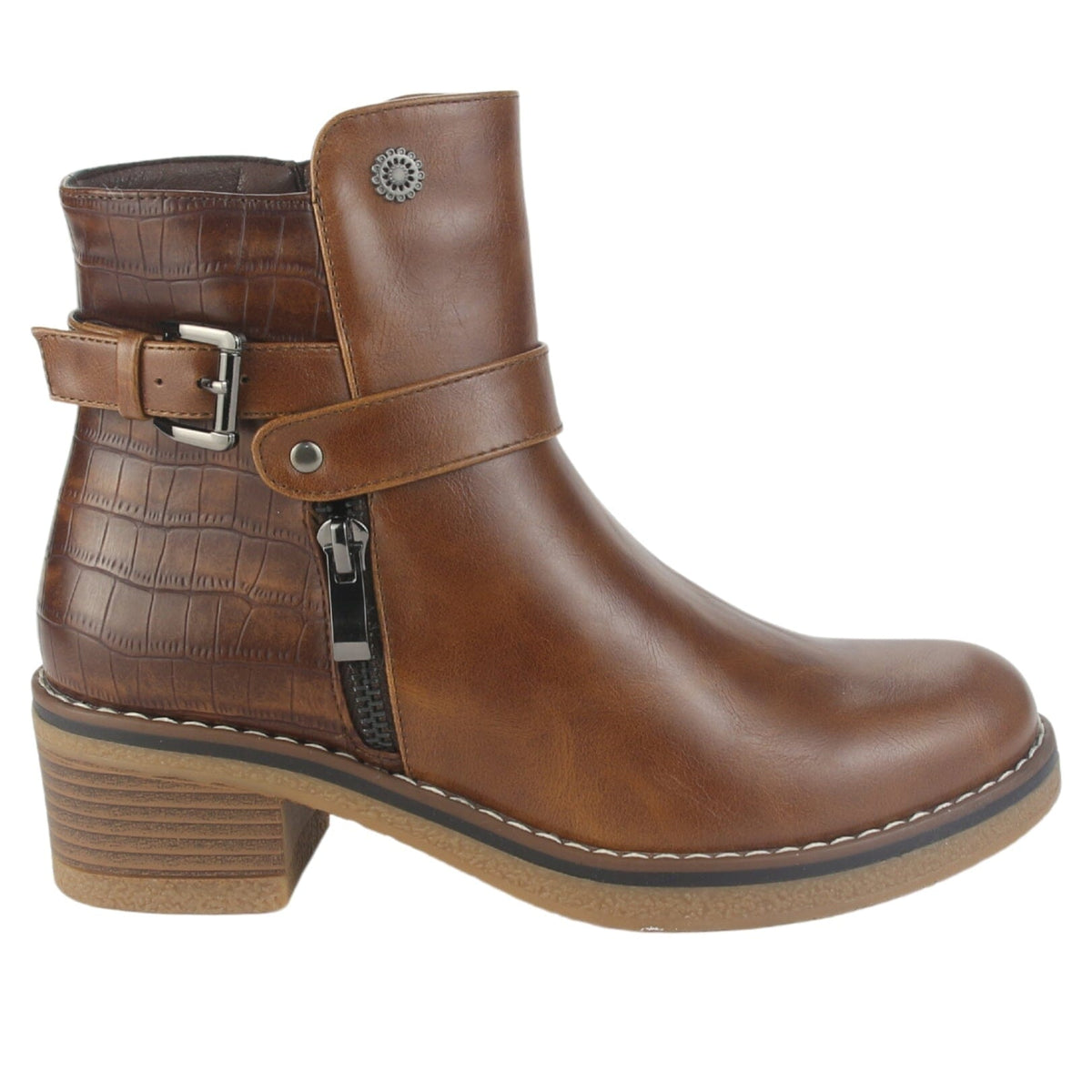 Botin Chalada Mujer Brike-1 Tostado Casual Botines Taco Chalada 
