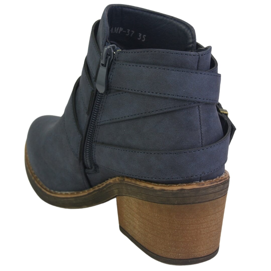 Botin Chalada Mujer Camp-37 Azul Casual Botines Taco Chalada 