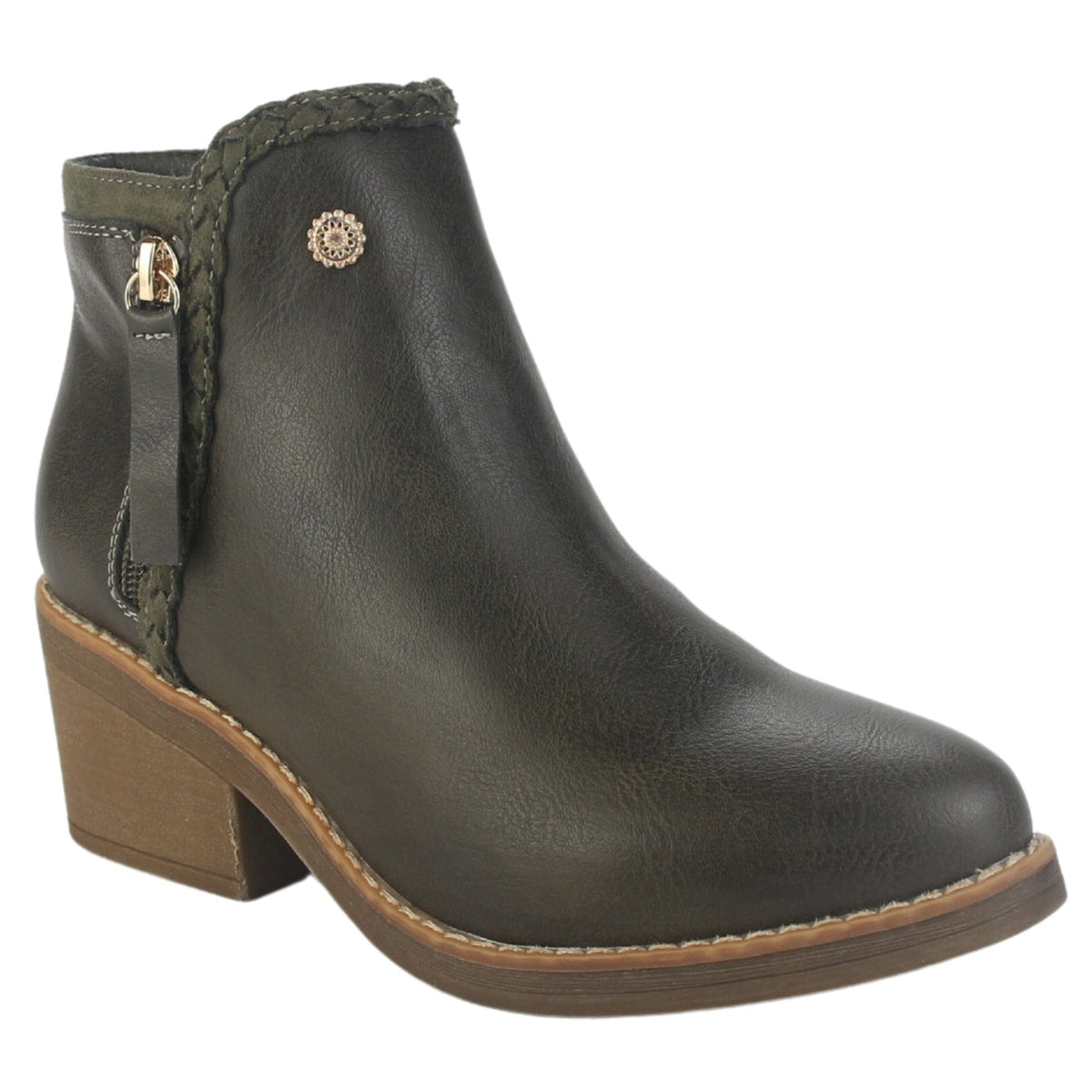 Botin Chalada Mujer Camp-50 Oliva Casual Botines Taco Chalada 