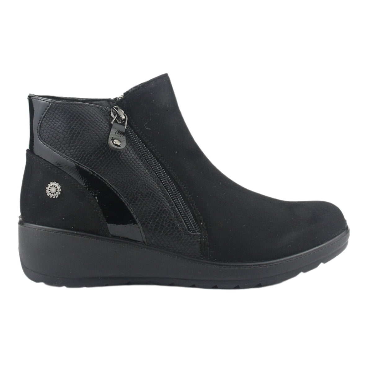 Botin Chalada Mujer Confort-5 Negro Casual Botines Taco Chalada 