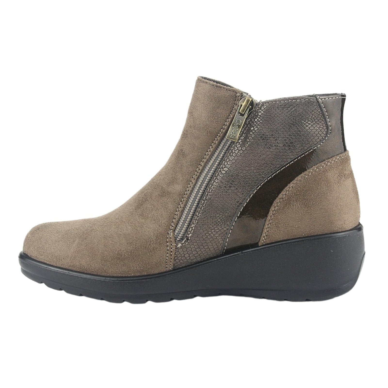 Botin Chalada Mujer Confort-5 Taupe Casual Botines Taco Chalada 