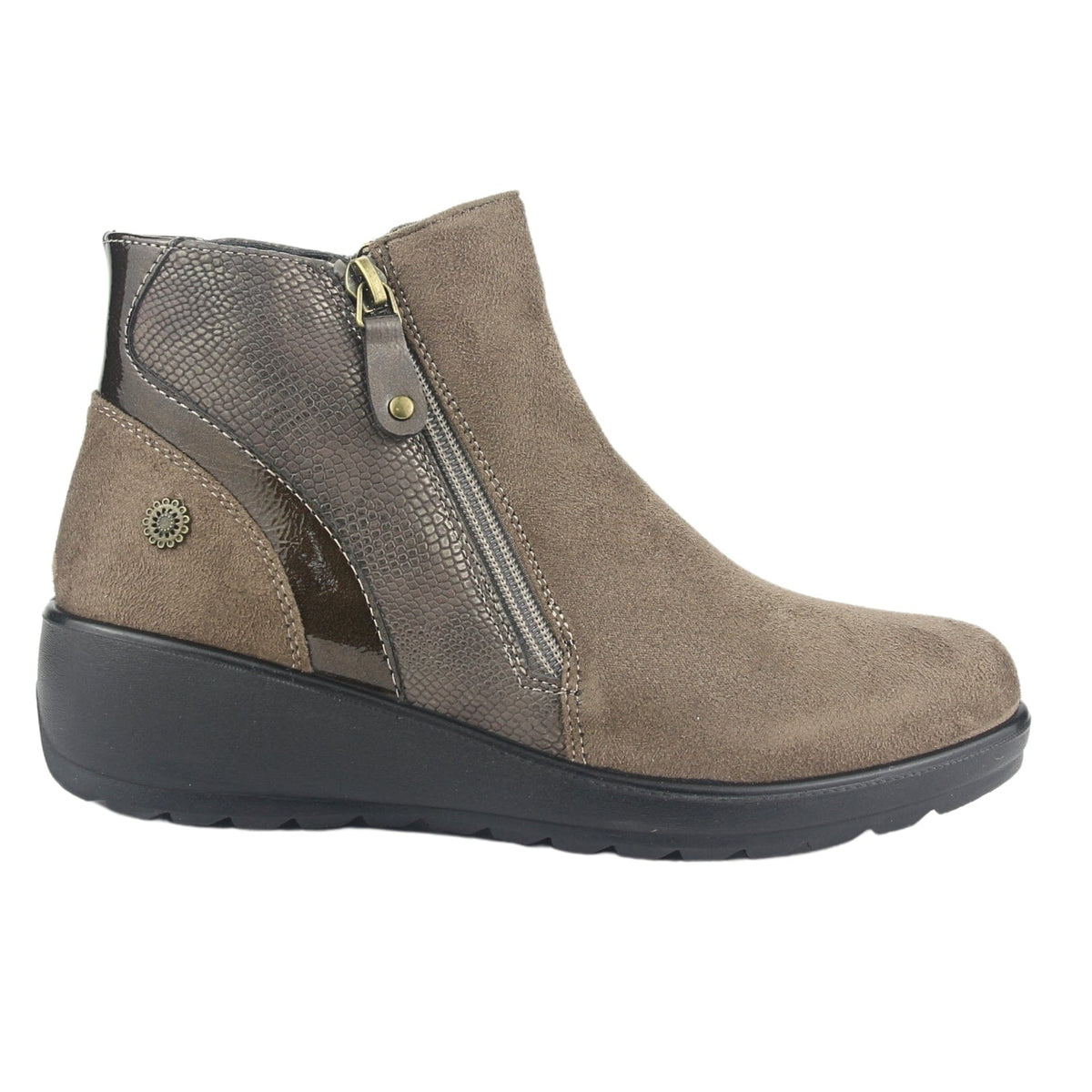 Botin Chalada Mujer Confort-5 Taupe Casual Botines Taco Chalada 