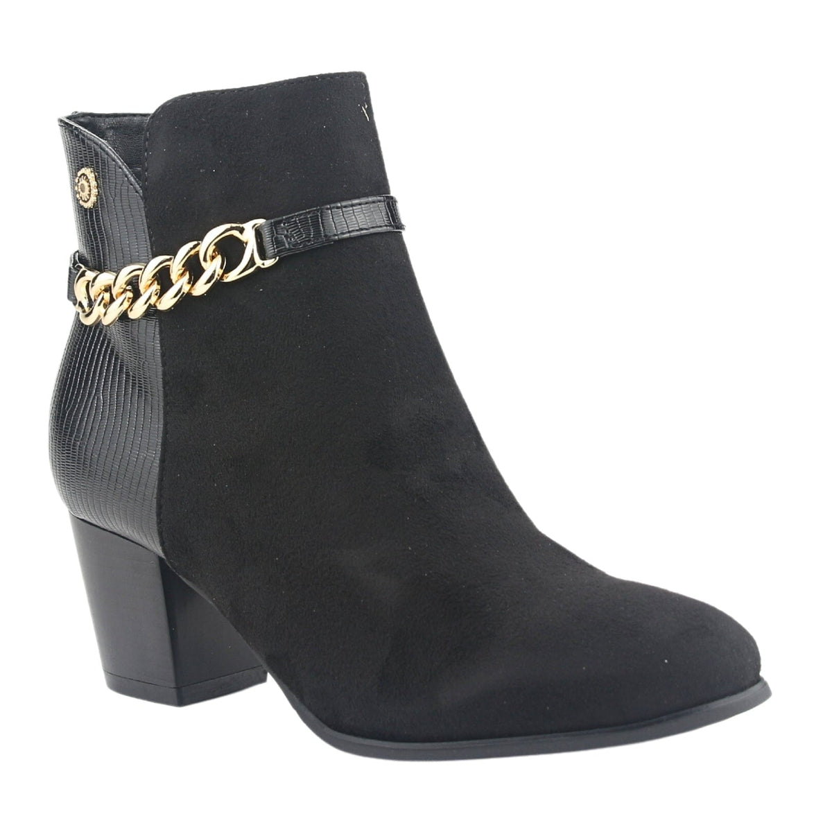 Botin Chalada Mujer Costa-1 Negro Casual Botines Taco Chalada 
