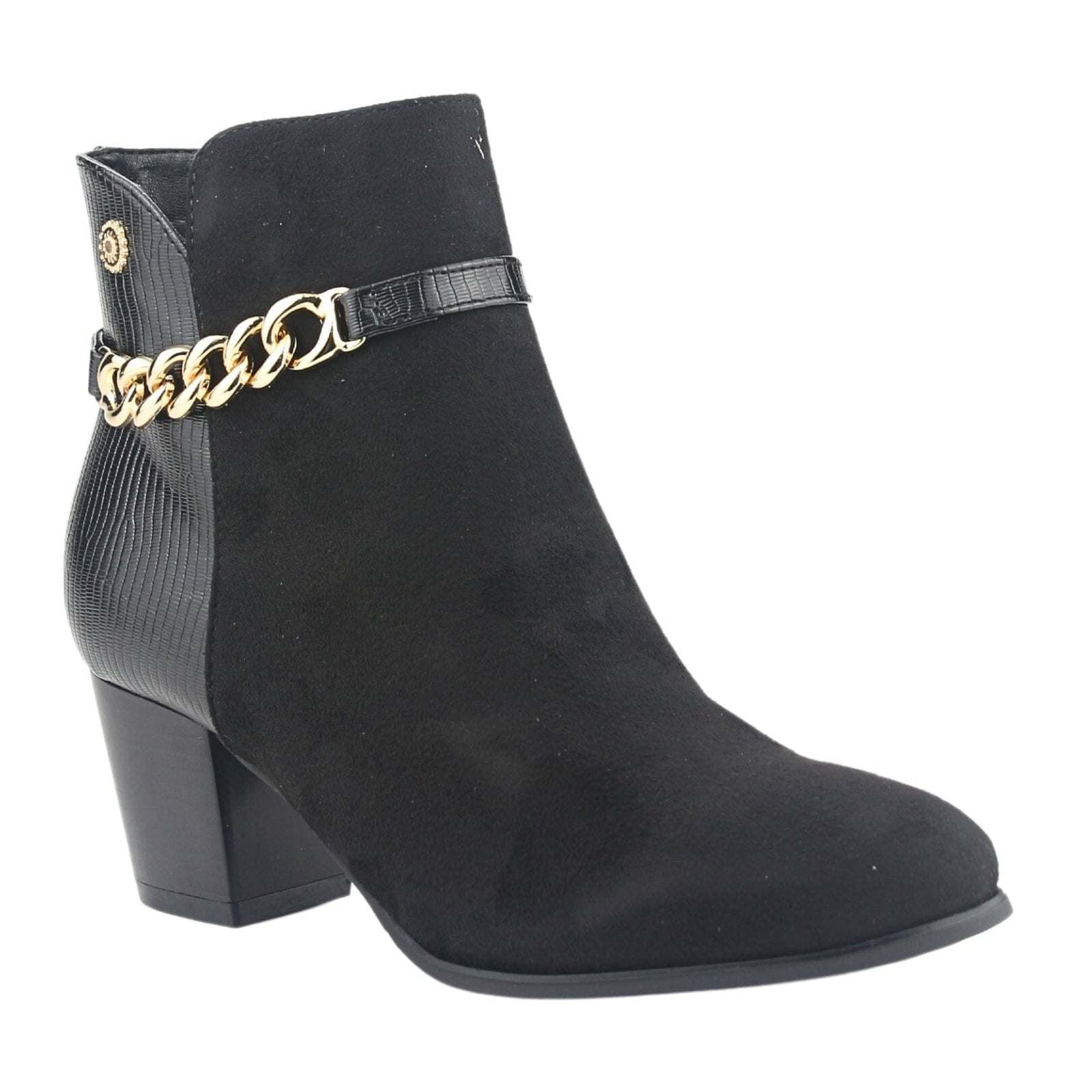 Botin Chalada Mujer Costa-1 Negro Casual Botines Taco Chalada 