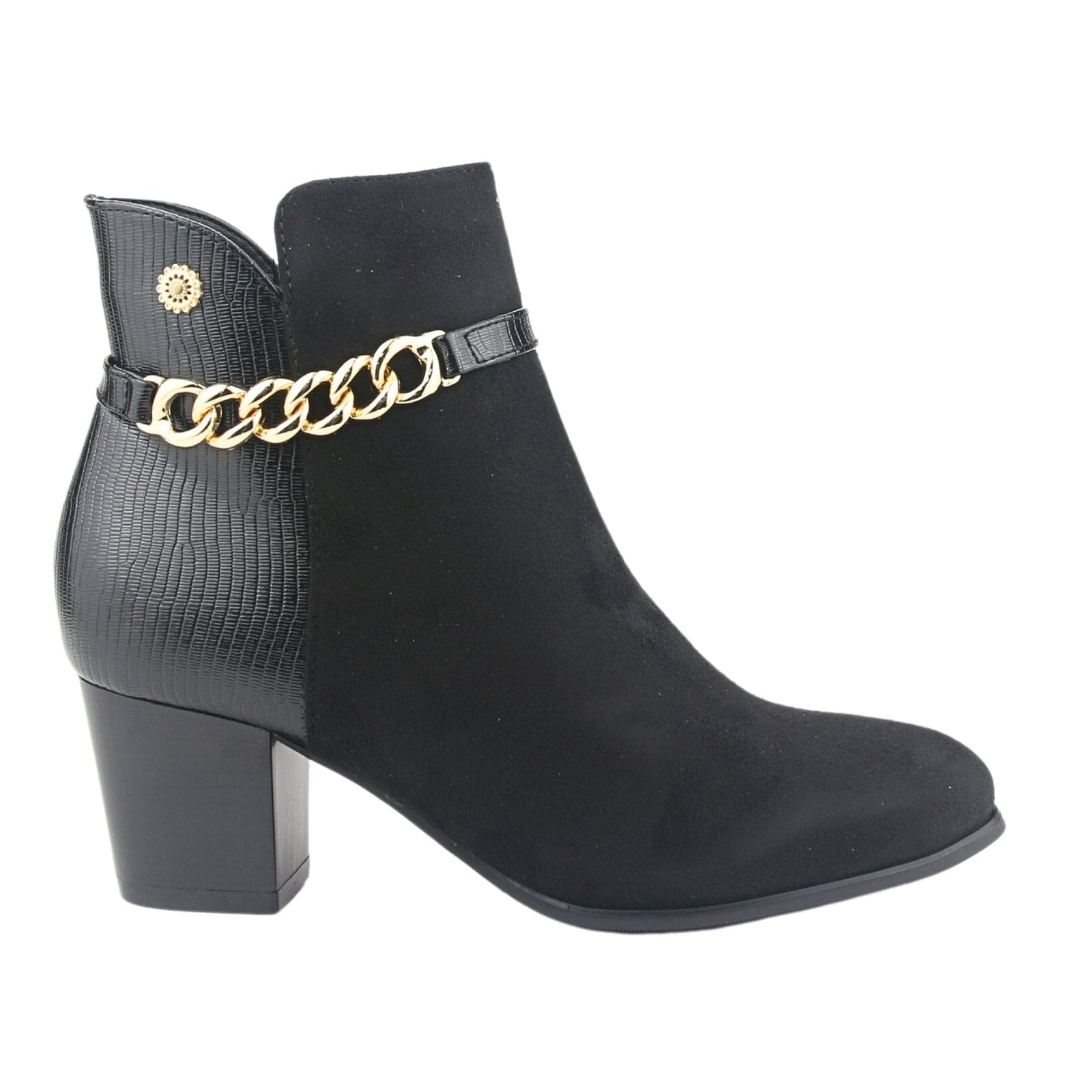 Botin Chalada Mujer Costa-1 Negro Casual Botines Taco Chalada 