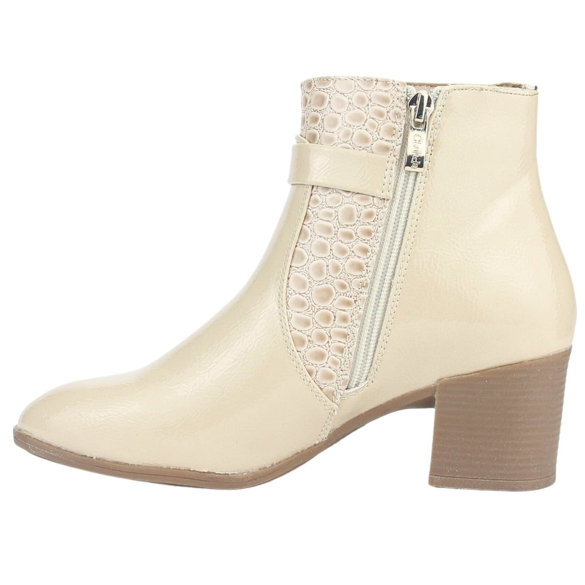 Botin Chalada Mujer Gally-3 Beige Casual Botines Taco Chalada 